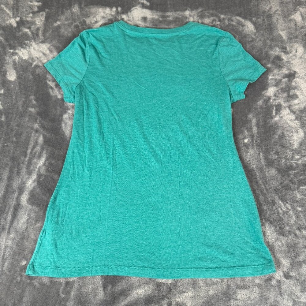 Aeropostale Classic Crew Y2K Style Embroidered Blue Pink Roses Tee - Size XL - Picture 7 of 8